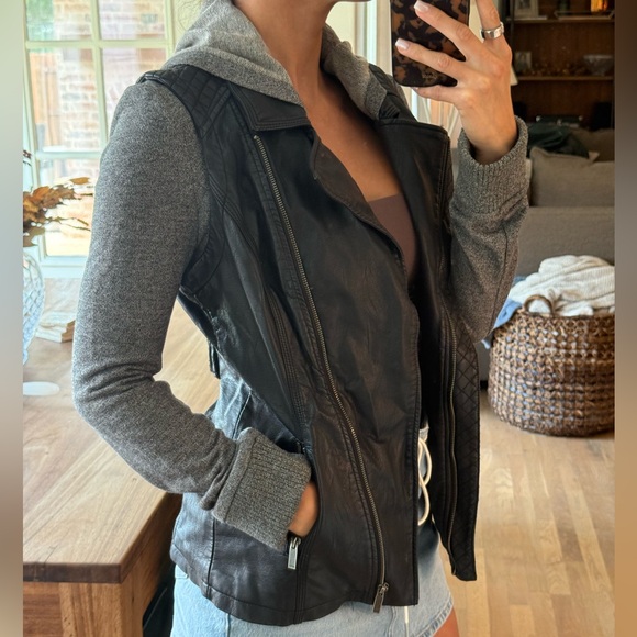 BNCI leather and heather gray jacket - Picture 3 of 7